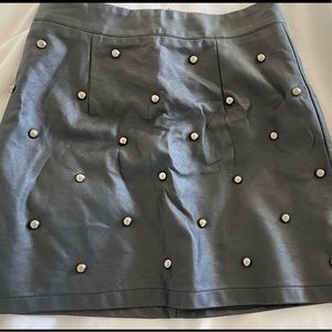 Black faux-leather mini skirt size small
